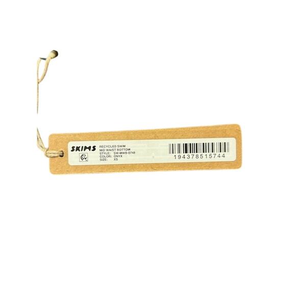 SKIMS Black Onyx Signature Swim Mid Waist Bottoms NWT Women's Size XS - Picture 6 of 7